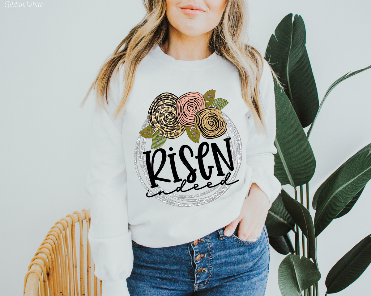 Risen Indeed Circle Leopard Burlap 112663 DTF TRANSFER