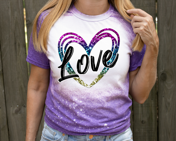 Love glittery heart 1723 DTF TRANSFER