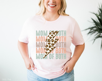 Mom Of Both Lightning Bolt Leopard Multi Color DTF TRANSFER