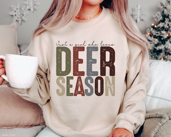 Just A Girl Who Loves Deer Season (Multi Font) 041 DTF TRANSFER