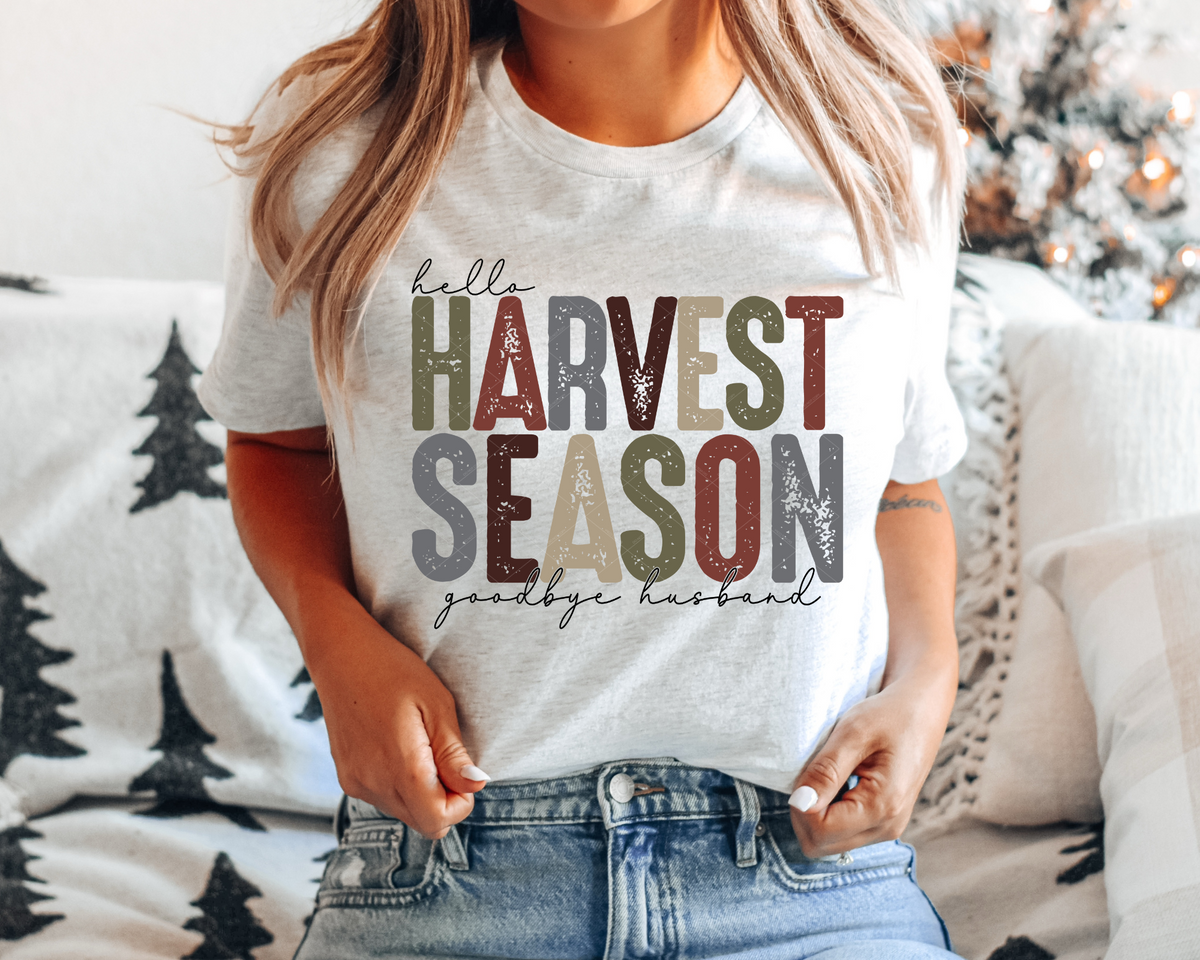 Hello Harvest Season Goodbye Husband (Black Multi Font) 046 DTF TRANSFER