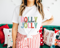 Holly Jolly Christmas (Multi Color Font) 8649 DTF TRANSFER