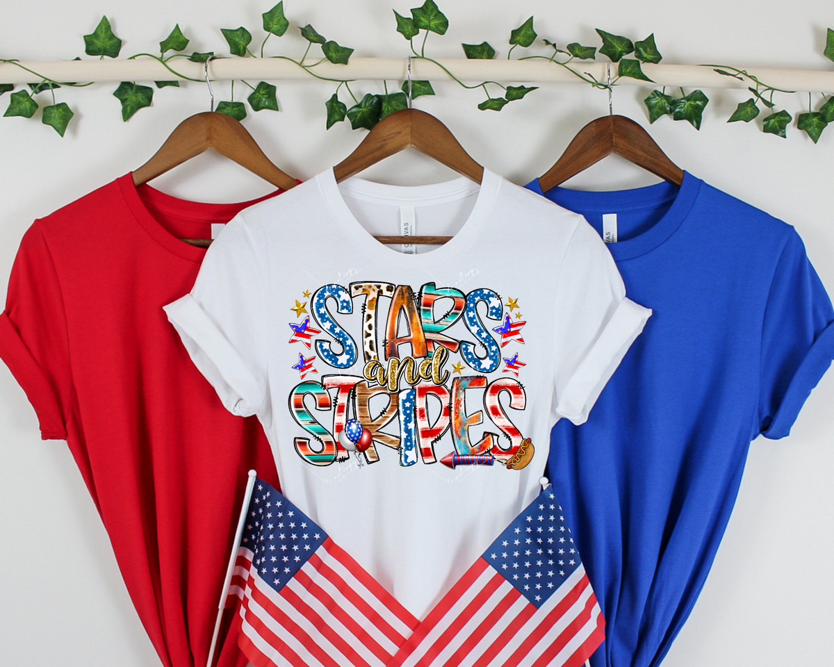 Stars And Stripes (patriotic and western lettern fill and elements) 031  DTF Transfer