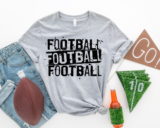 Football (football x3, splatter, black lettering) 1940 DTF TRANSFER