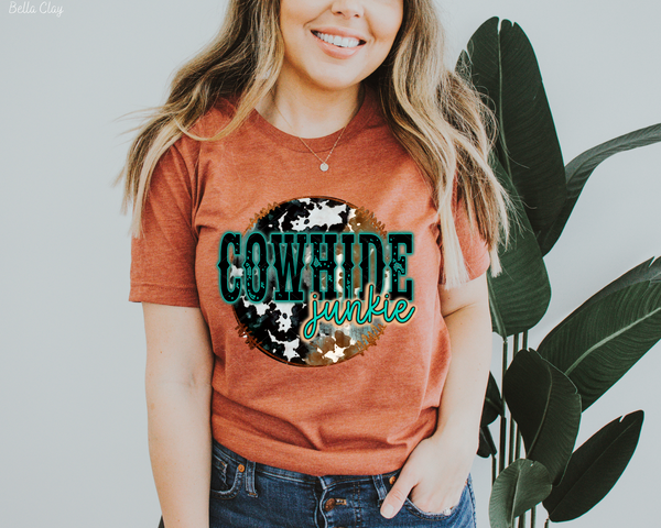 Cowhide Junkie Cow Print Circle 186 DTF TRANSFER