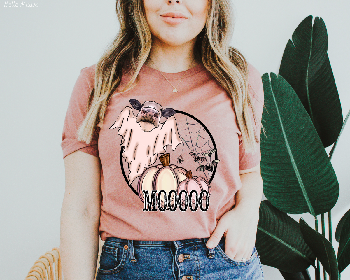 Moo Pink Pumpkins Cow 112660 DTF TRANSFER