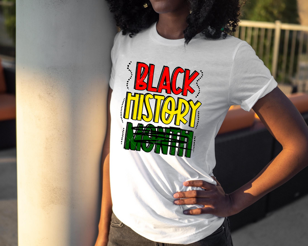 Black History month (month crossed out, bright block letters) 9025 DTF TRANSFER