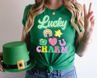 Lucky Charm (St. Patrick elements, 70's vibe lettering) DTF TRANSFER