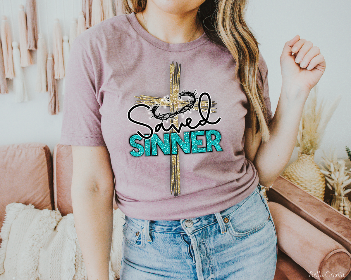 Saved Sinner Cross 112634 DTF TRANSFER