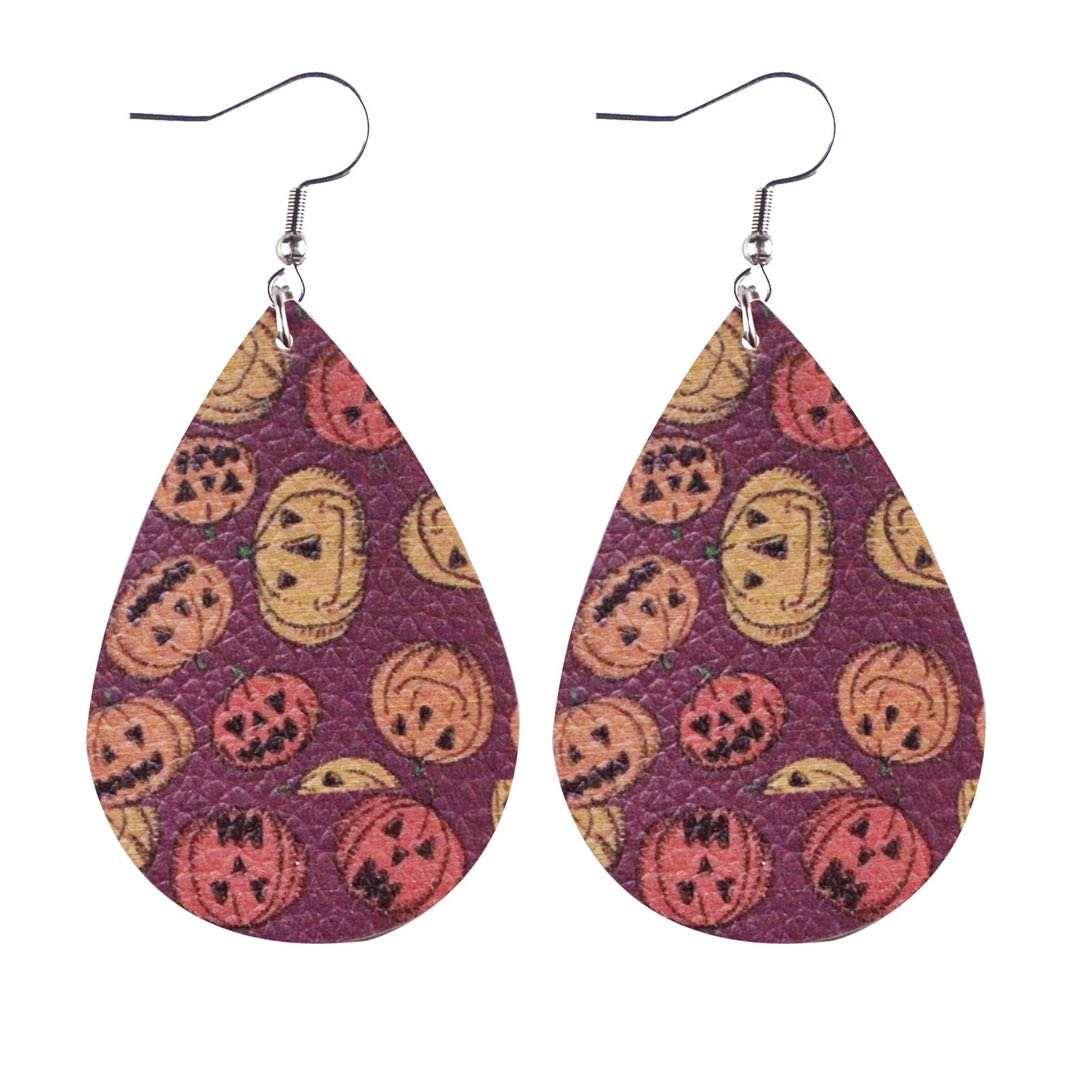 Pumpkins with faces earrings