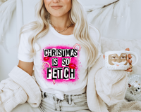 Christmas Is So Fetch Candy Canes Hot Pink Lips 8638 DTF TRANSFER