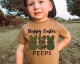 Happy Easter Peeps (three peeps, camo color/designs) 1493 DTF TRANSFER