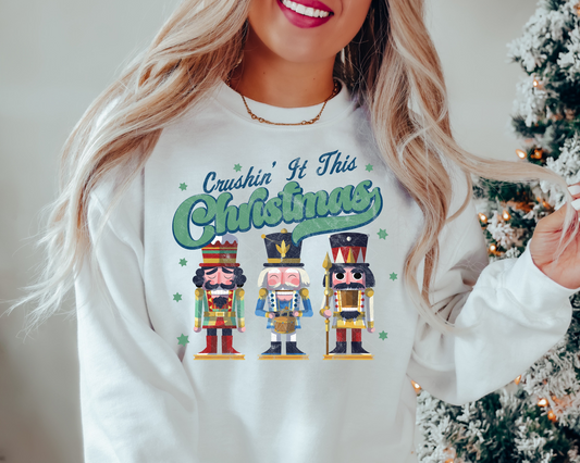 Crushin' It This Christmas Nutcracker (Green Font) 8614 DTF TRANSFER