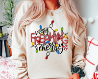 Very Freaking Merry Christmas Lights (Black Red Polka Dots Font) 1053 DTF TRANSFER