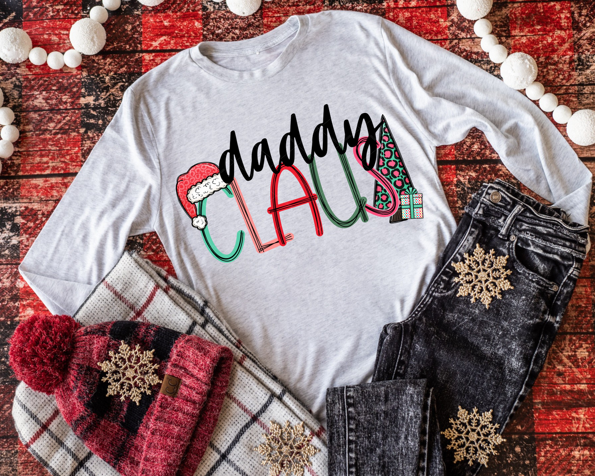 Daddy Claus Santa Hat Leopard Tree 8596 DTF TRANSFER