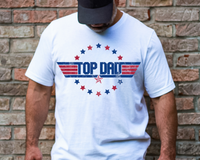 Top Dad (flight wings, red and blue, stars and stripes)053 DTF TRANSFER