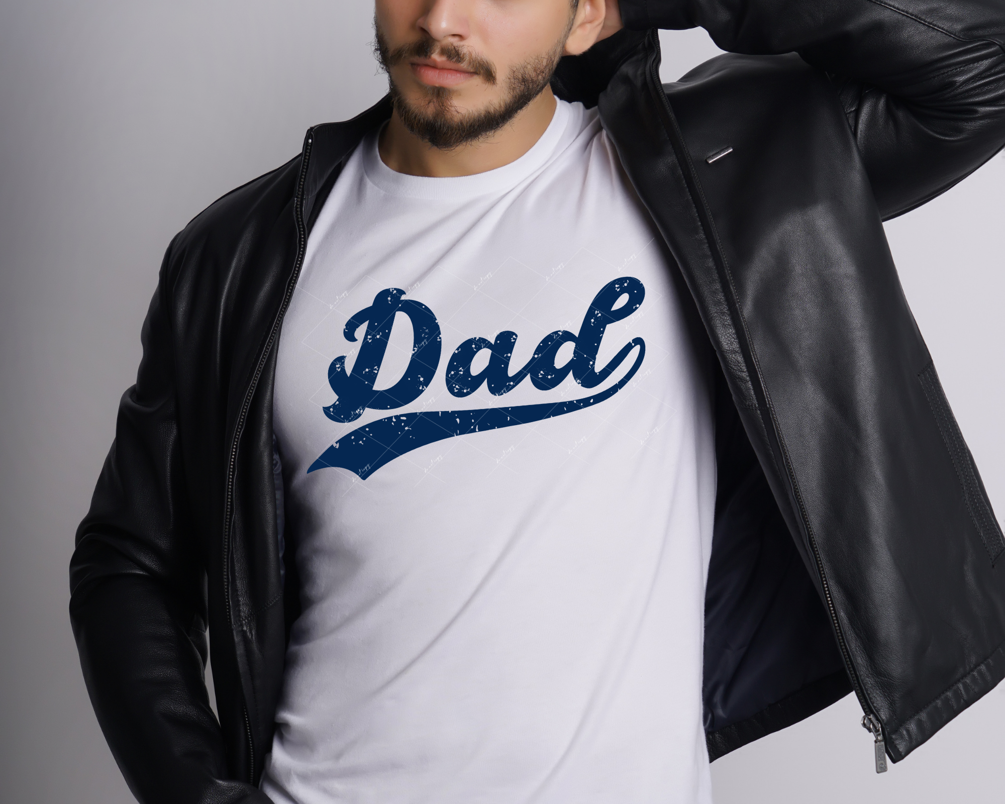 Dad (blue with white speckle lettering) 1241 DTF TRANSFER – Mud & Grace ...