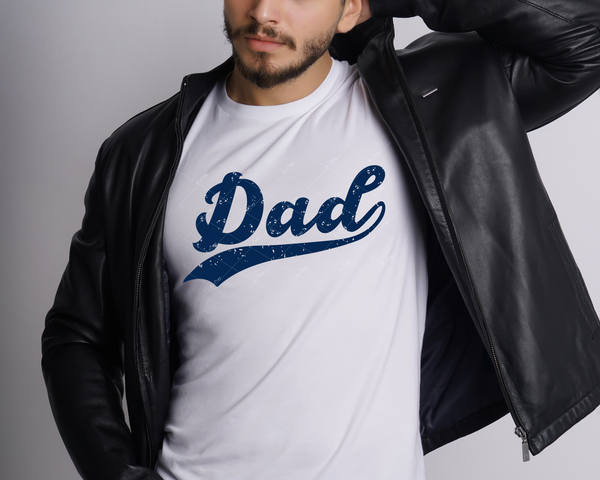 Dad (blue with white speckle lettering) 1241 DTF TRANSFER