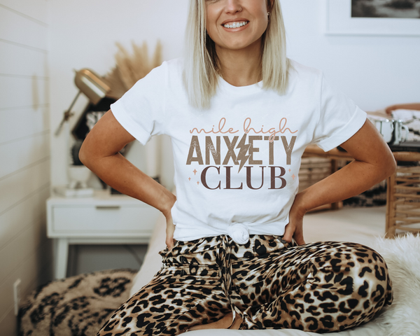 Mile High Anxiety Club (variety of tan color lettering) DTF TRANSFER