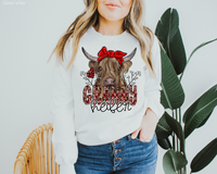 Granny Heifer (Red Black Plaid With Snowflakes Cow) 374 DTF TRANSFER