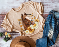 Horse Sunflower Daisy Butterfly 023 DTF TRANSFER