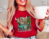 All I Want For Christmas Is My Two Front Teeth Cow Presents (Red Blue Font) 5113 DTF TRANSFER