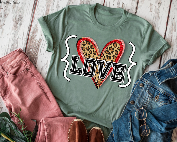 LOVE Leopard Heart DTF TRANSFER