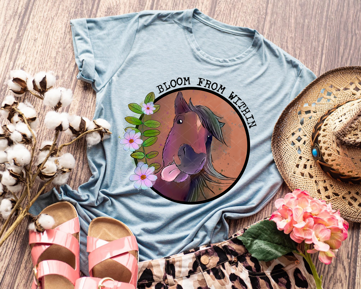 Bloom From Within Horse Floral 112577 DTF TRANSFER