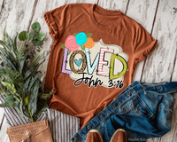 Loved John 3:16 Floral Frame DTF TRANSFER