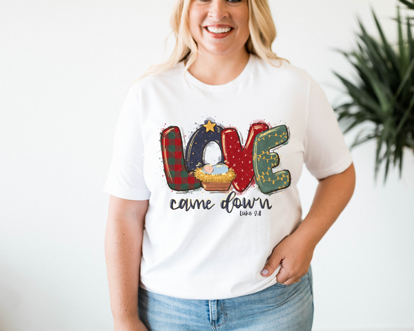 Love Came Down Jesus (Blue Font) 8472 DTF TRANSFER