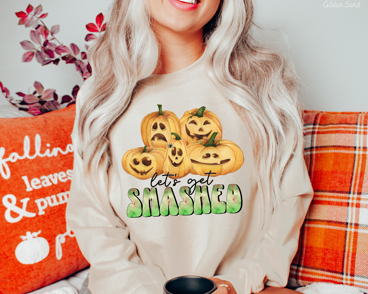 Let's Get Smashed Group Of Smiling Pumpkins 112247 DTF TRANSFER