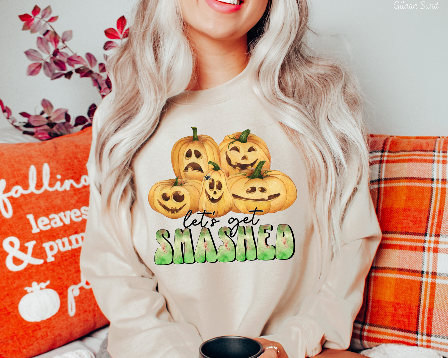 Let's Get Smashed Group Of Smiling Pumpkins DTF TRANSFER