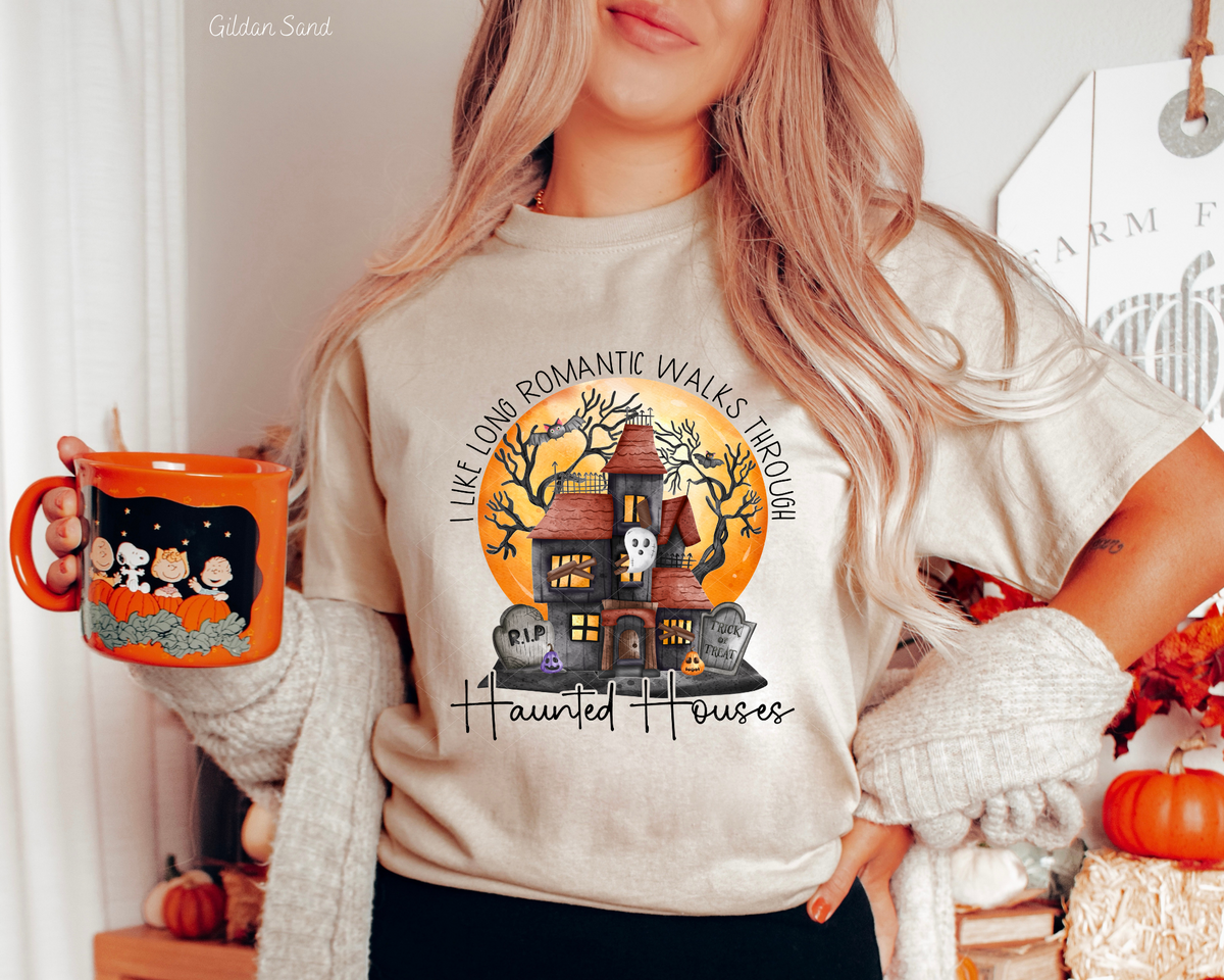 I Like Long Romantic Walks Through Haunted Houses 112258 DTF TRANSFER