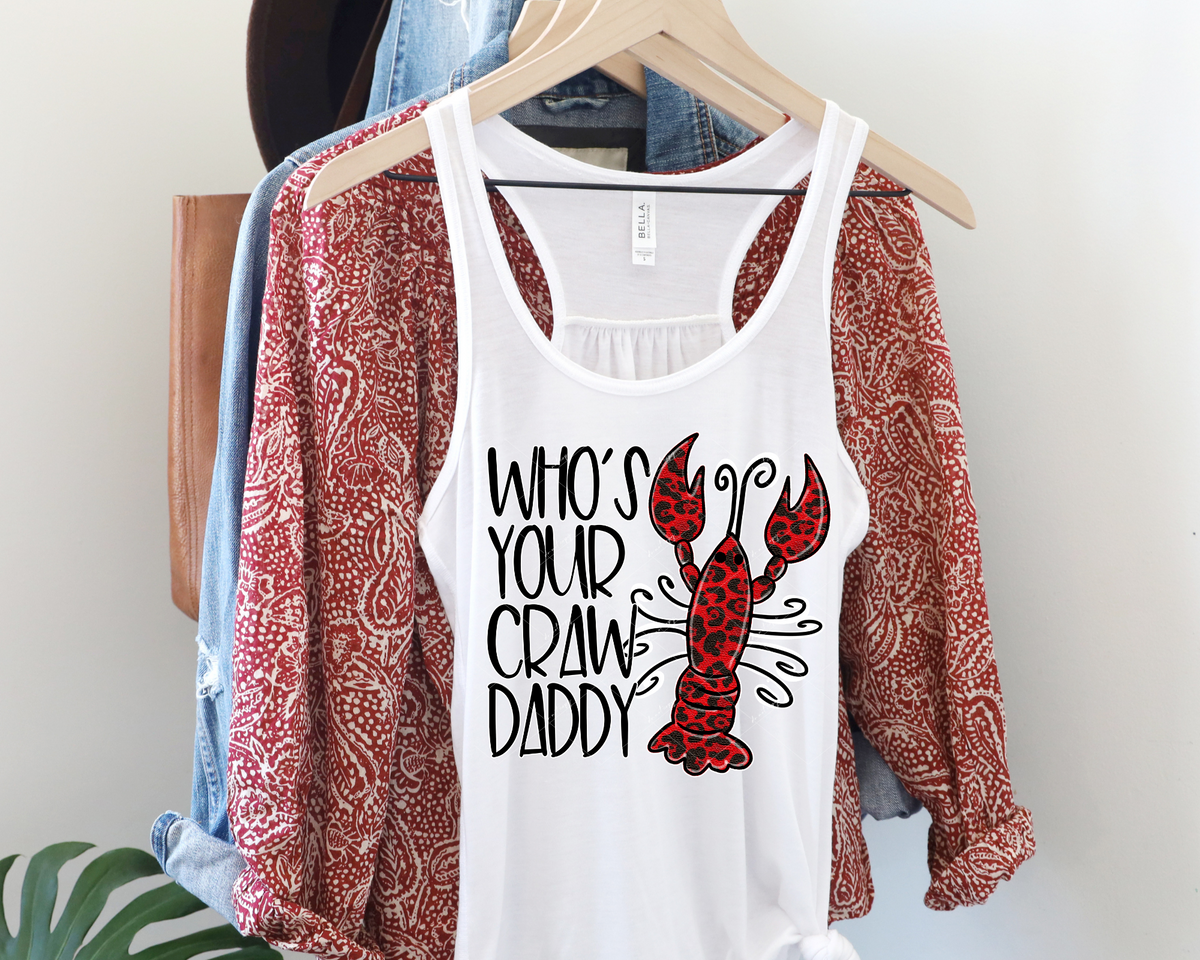 Who's your craw daddy (red leopard print crawfish) 1904 DTF TRANSFER
