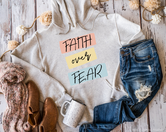 Faith Over Fear Peach Yellow Blue 332 DTF TRANSFER