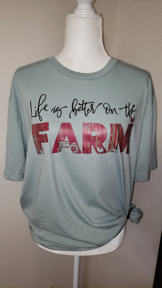 Life is better on the farm screen print transfer RTS