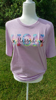 Tie dye Blessed Mom screen print transfer RTS