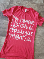 My favorite color is Christmas lights screen print transfers
