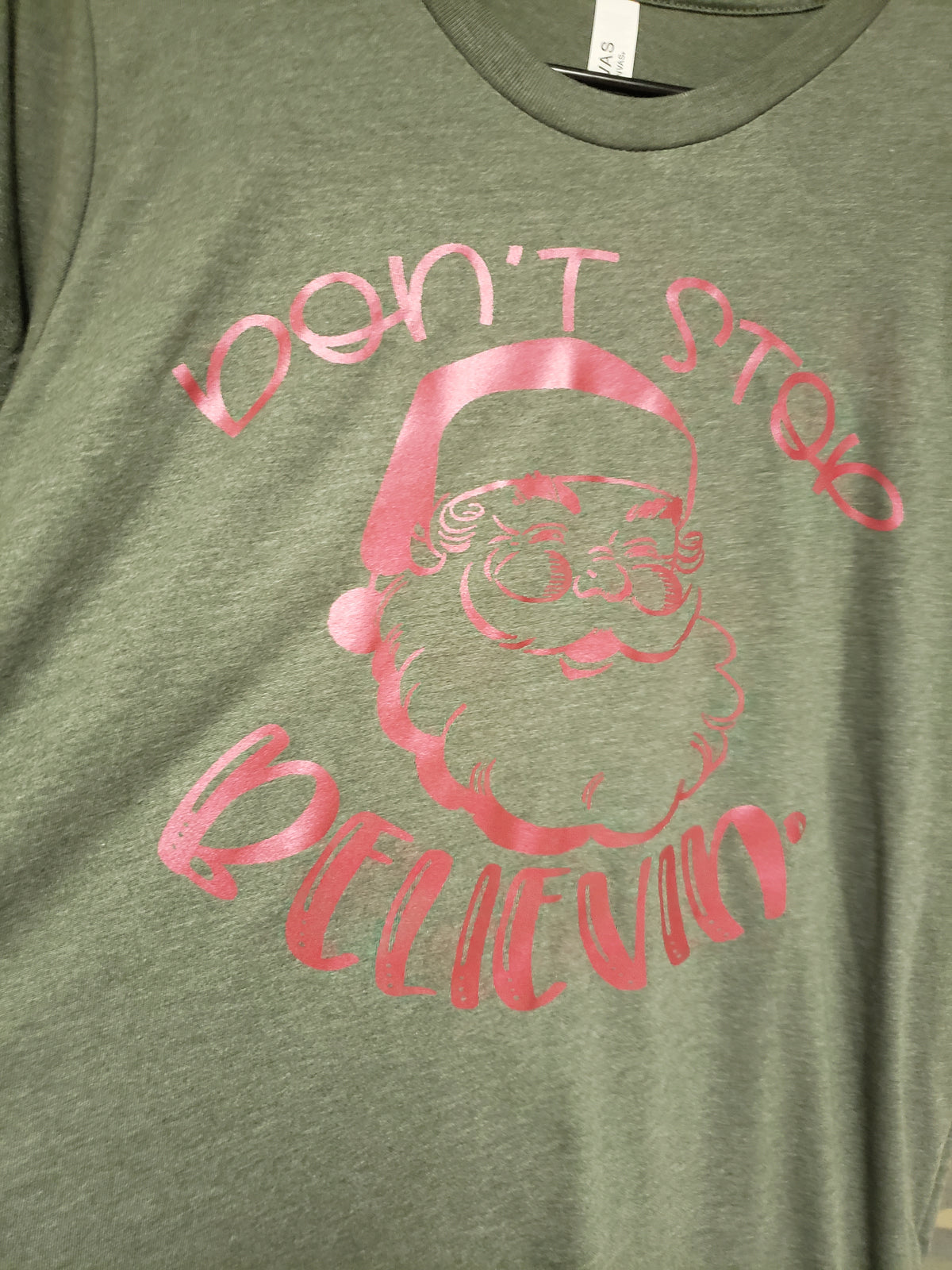 Don't stop believin METALLIC screen print transfer