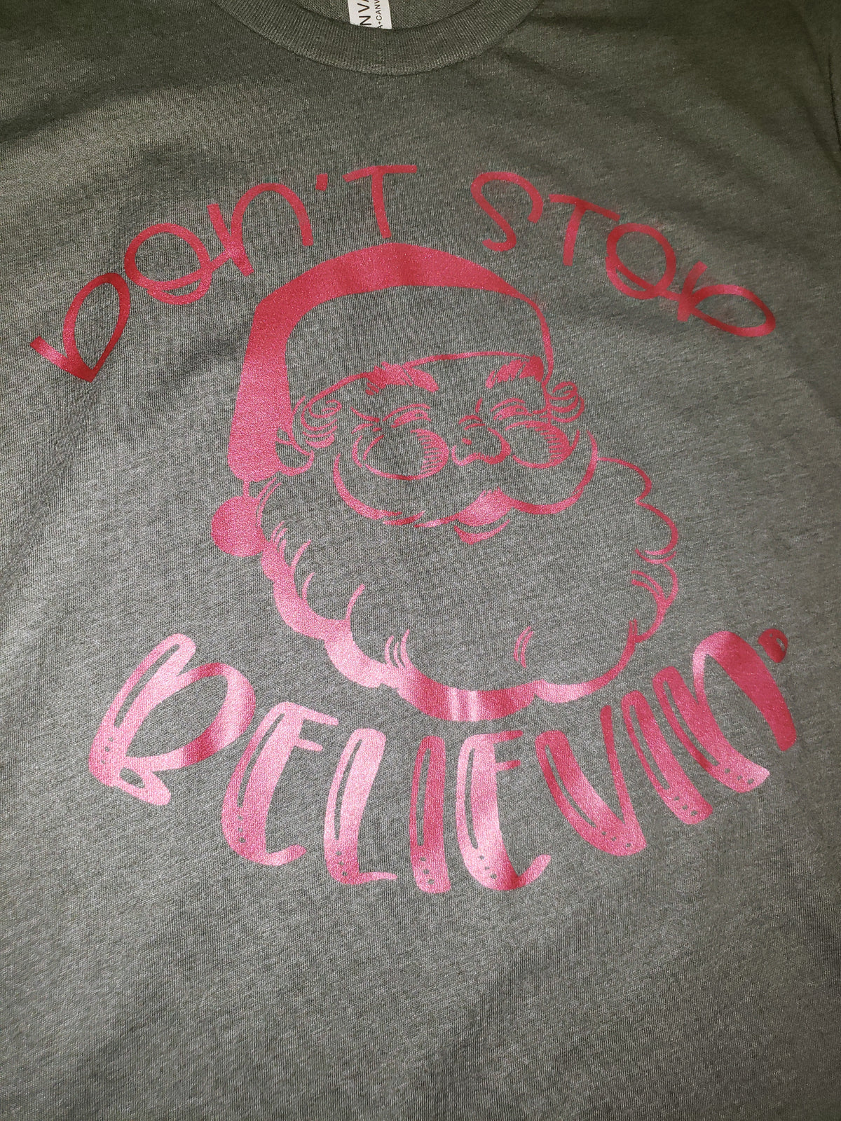 Don't stop believin METALLIC screen print transfer