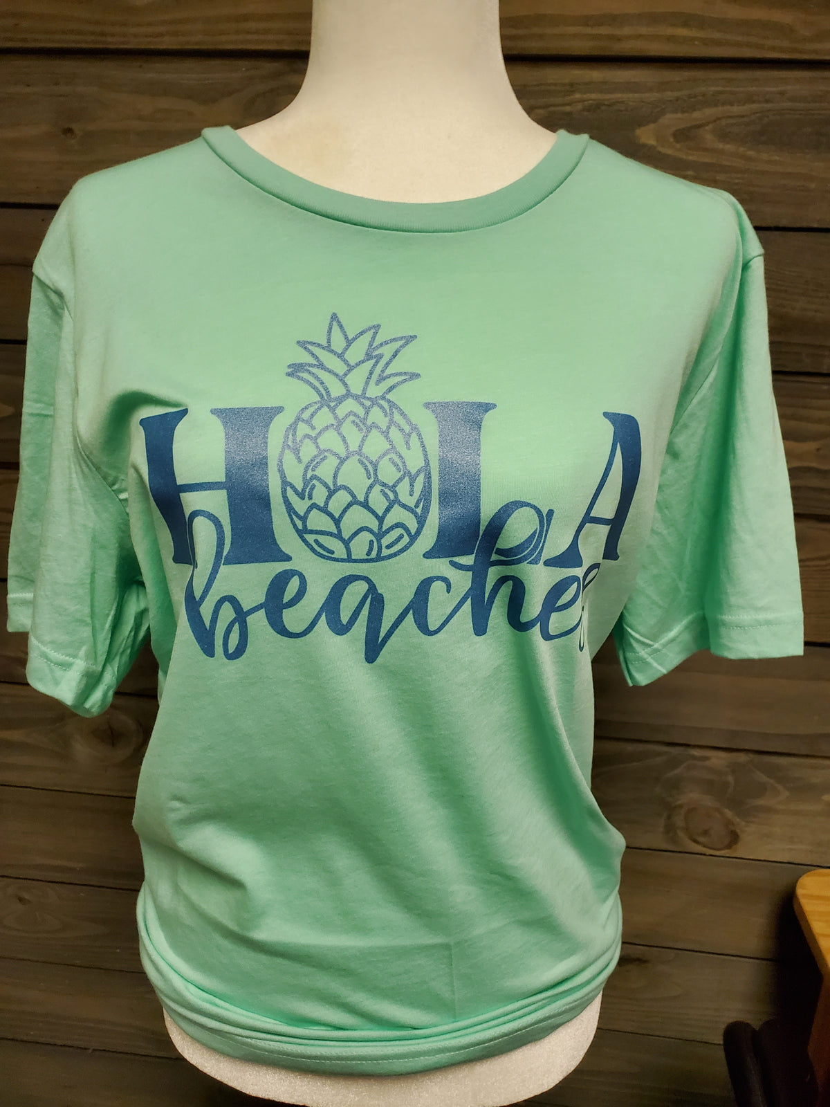 Hola beaches METALLIC BLUE screen print transfer