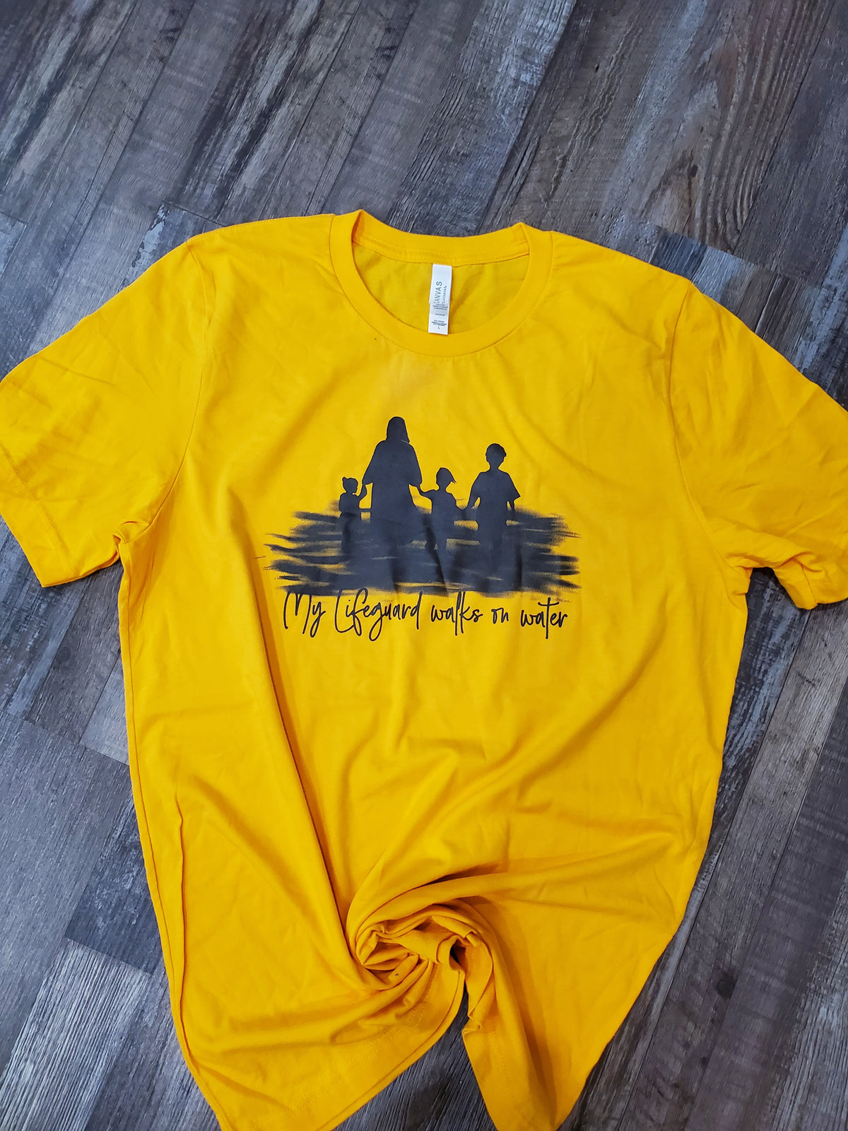 My lifeguard walks on water screen print transfer