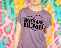 Boys Are Dumb (black heart outline, black serif font) 1611 DTF TRANSFER