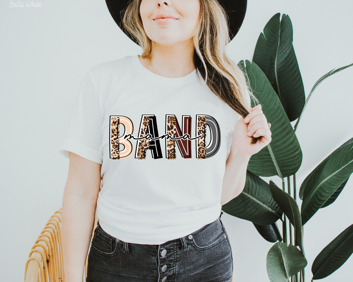 Band Mama (Half Font Leopard) 209 DTF TRANSFER