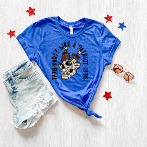 Party Like a Patriot Black Ink 5051 DTF TRANSFER