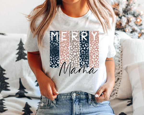 Merry Mama Pink, Tan and Blue Leopard 8552 DTF TRANSFER