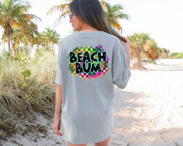 Beach Bum (pineapples, bright colors, racing checkers) 2254 DTF Transfer