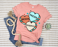 Hearts, Taco, Besos, Tequila DTF TRANSFER