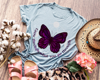 Grow Through What You Go Through Purple Butterfly Purple Font DTF TRANSFER