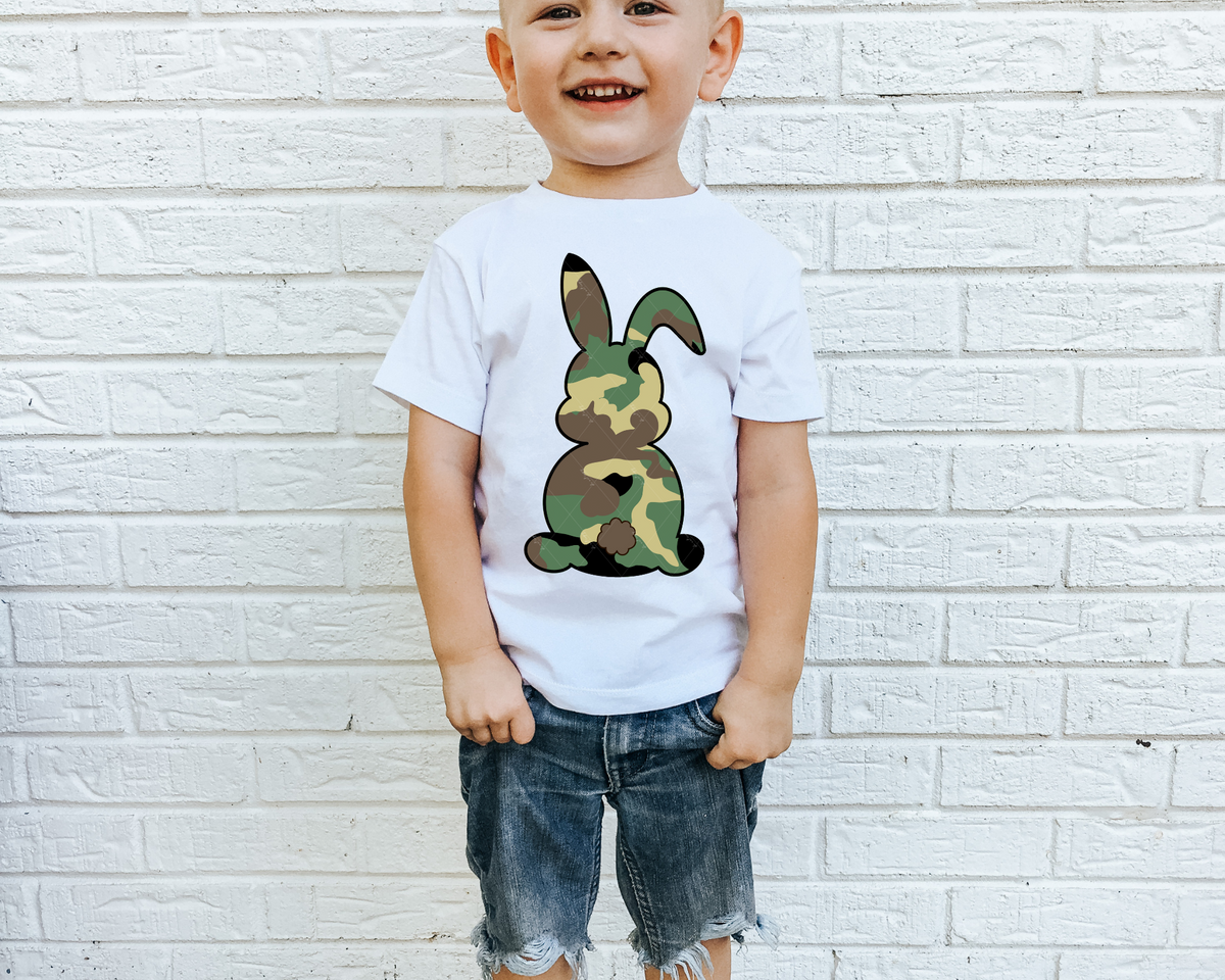 Bunny back filled with camo 1266 DTF TRANSFER